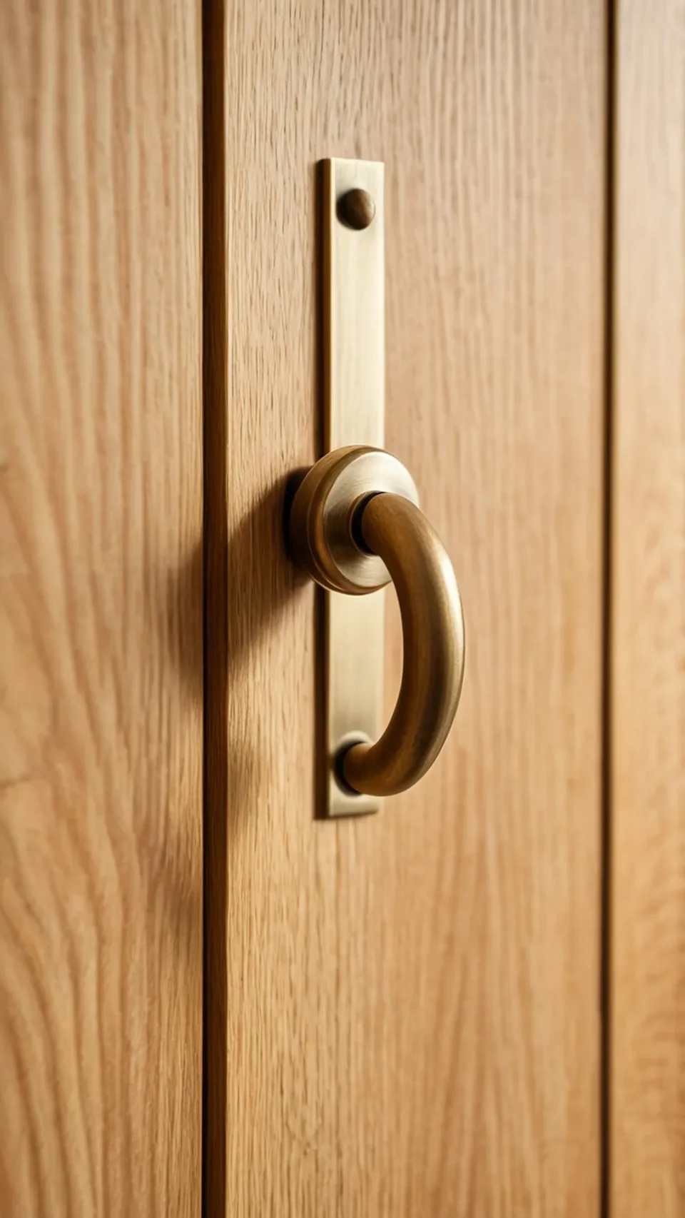 Brass door handle detail
